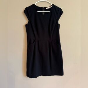 Loft Black Mini Dress with pockets, size 10 Petite